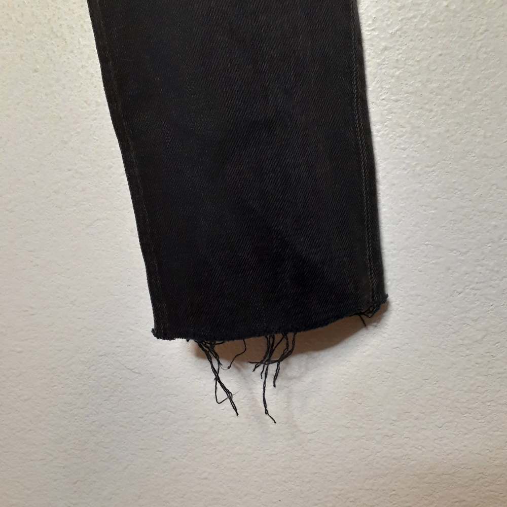 Reformation Gainsbourg Black Button Fly Raw Hem High Rise Skinny Jeans SZ 23 - Picture 4 of 8